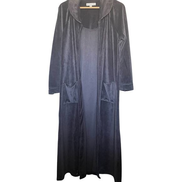 Eileen West Velour Ballet Robe Size S/M Full Zip Loungewear Pajama Soft - Picture 6 of 6